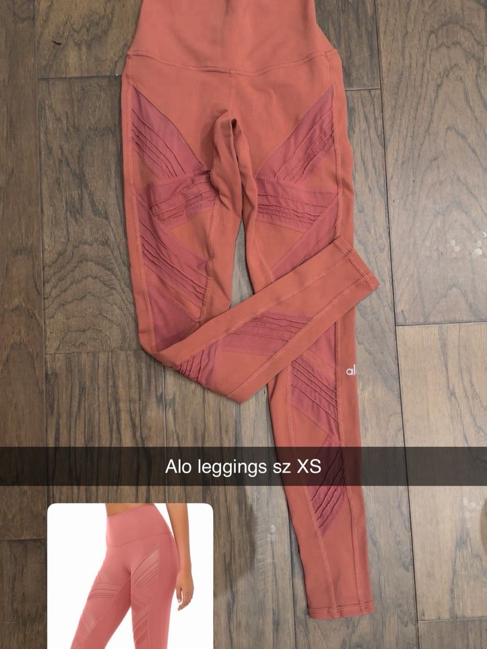 ALO Yoga Coral/Pink High-Waist Leggings with Paneled Detailing